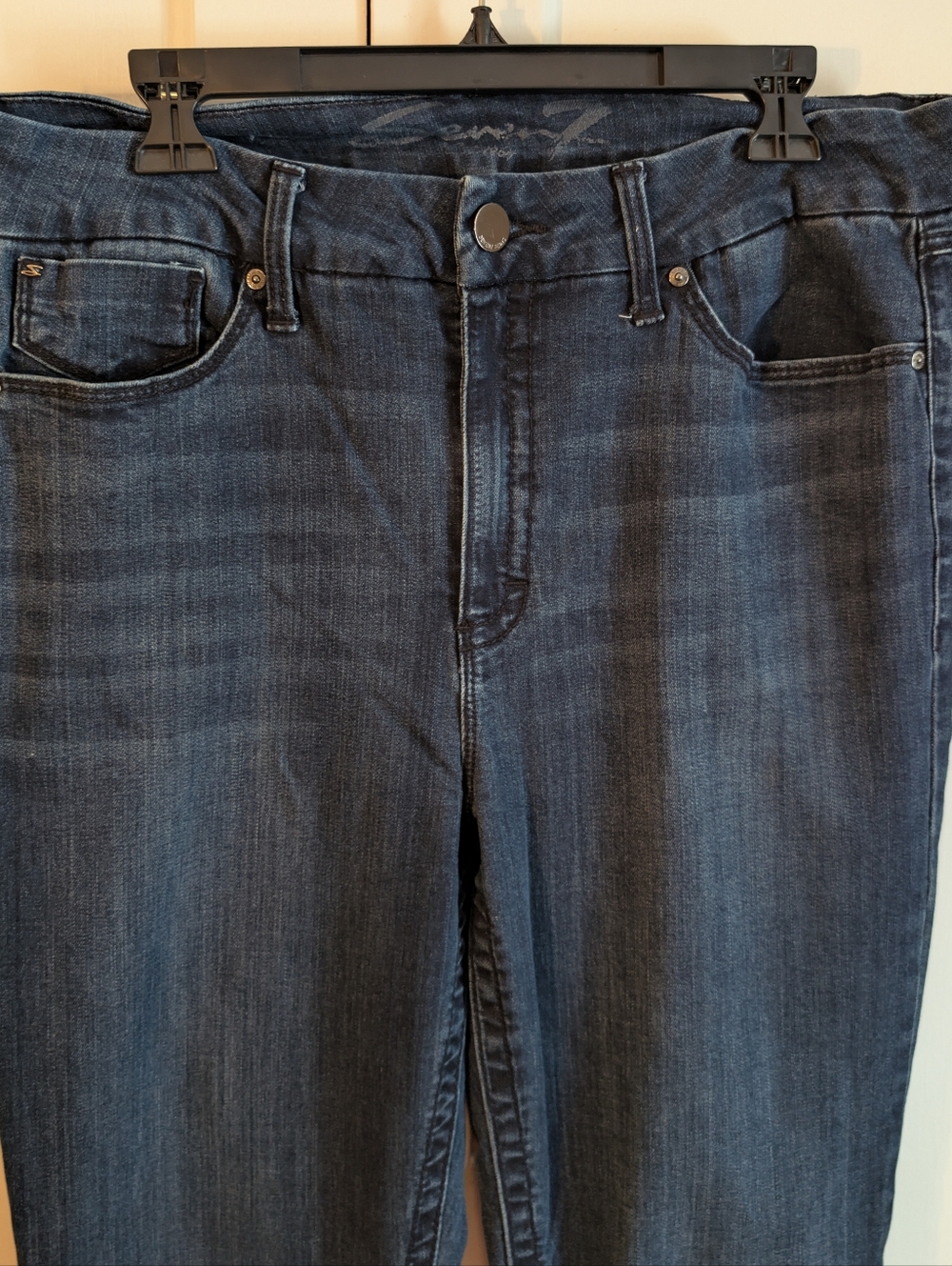 Seven7 Tummyless High Rise Jeans, 16, Straight Leg, Dark Blue, 33" Inseam, NWOT - Picture 3 of 9